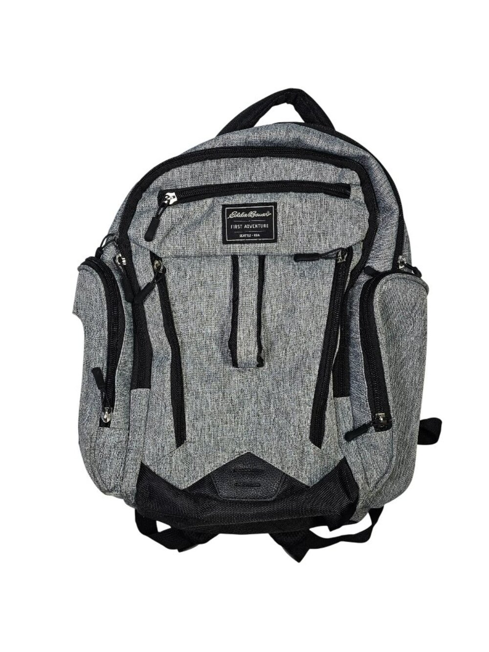 Eddie Bauer First Adventure Baby Daiper Bag Backpack w/ Baby-Wipes Pocket Gray